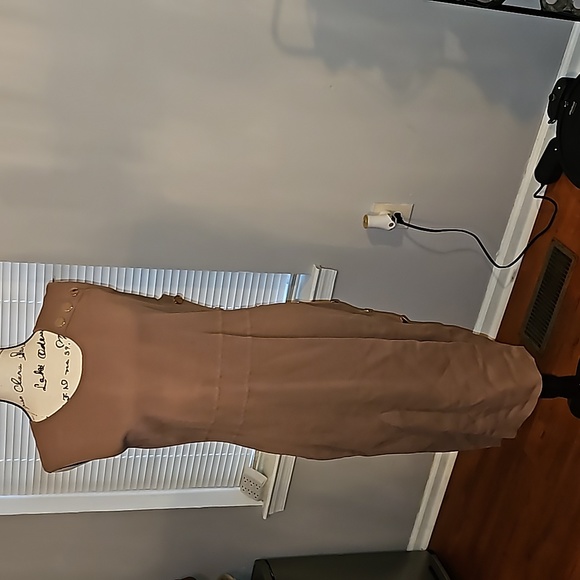 New York & Company Tan Sleeveless Dress w/Side Button Detail XL - Picture 2 of 16